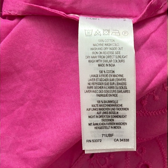 French Connection Appelona One Shoulder Cut-Out Midi Dress Pink Eyelet NWOT - Picture 13 of 16